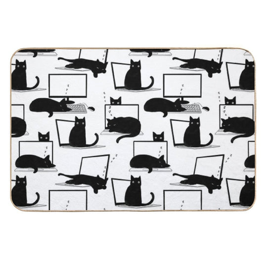 Cats Sitting on Laptops  Pet-Safe Bath Mat