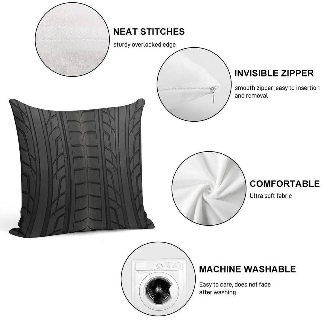 Race Car Tyre Section Soft Shrink-Resistant Throw Pillow