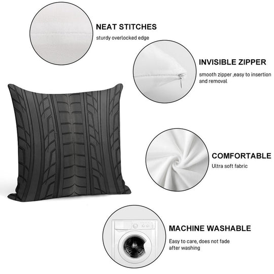 Race Car Tyre Section Soft Shrink-Resistant Throw Pillow
