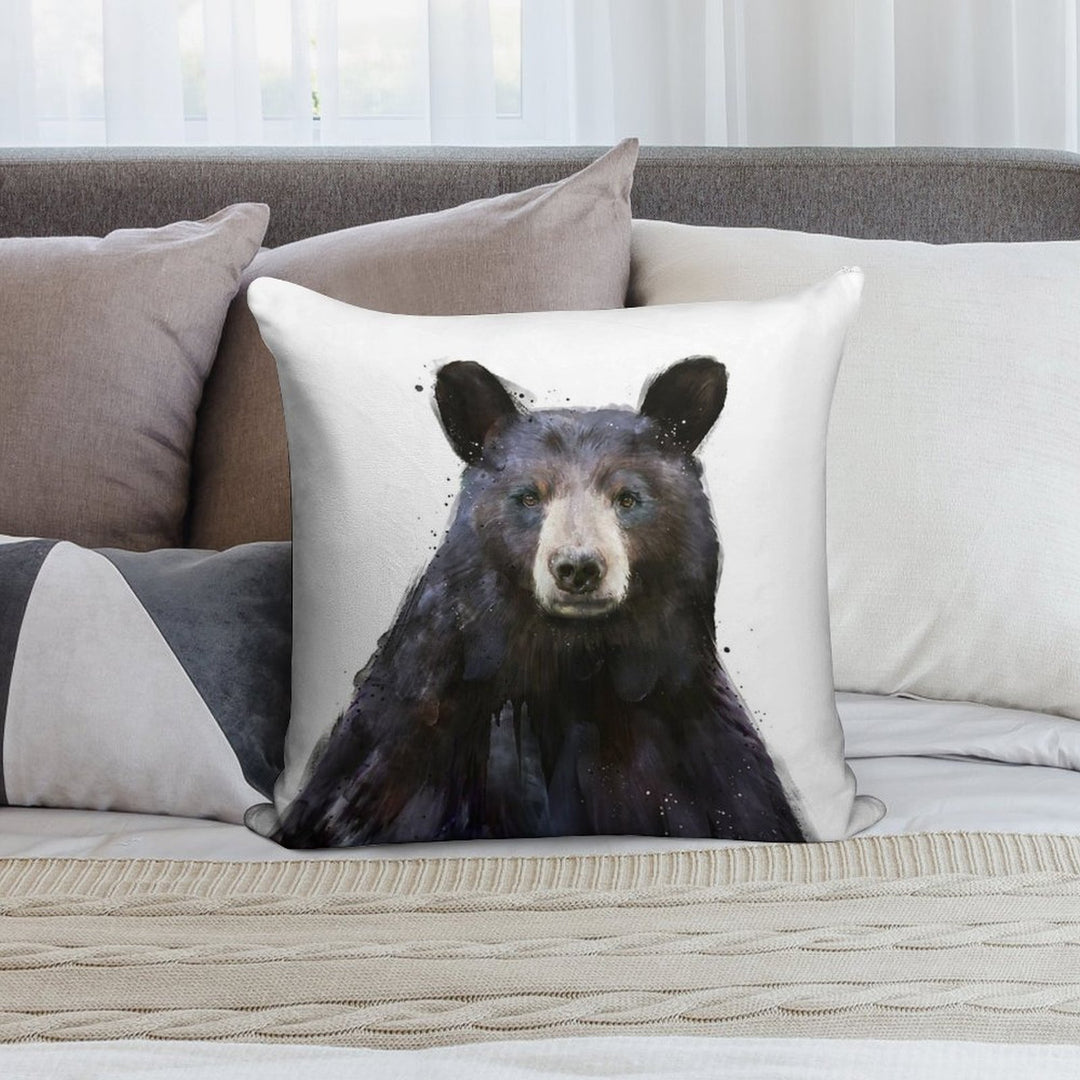 Black Bear Soft Anti-Pilling Throw Pillow