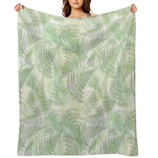 Fern Leaves Pattern All-season Throw Blanket