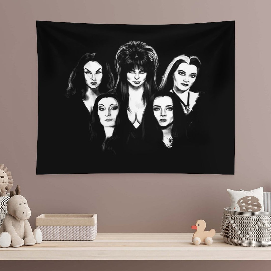 Goth Queens - Elvira, Vampira, Lily, Morticia Tapestry
