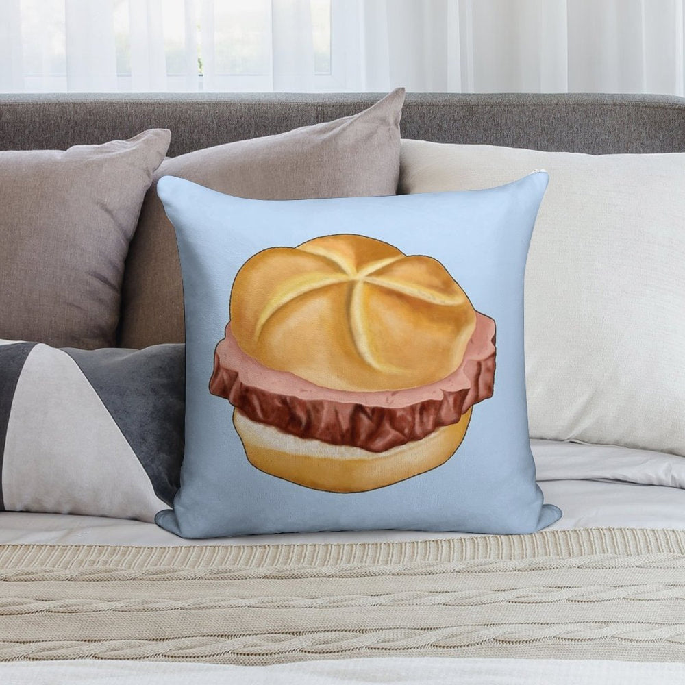 Bavarian Meat Loaf in Bread Roll Soft Luxury Feel Throw Pillow