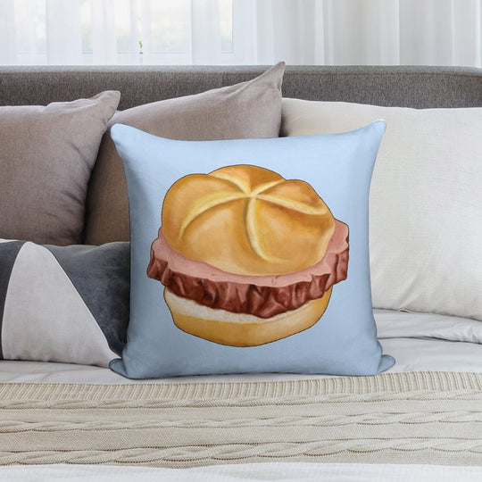 Bavarian Meat Loaf in Bread Roll Soft Luxury Feel Throw Pillow
