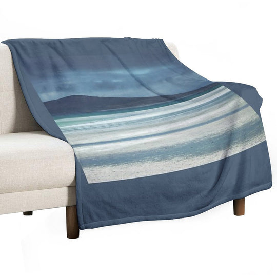Outer Hebrides North Uist  Clachan Sands  Scotland Sustainable Throw Blanket