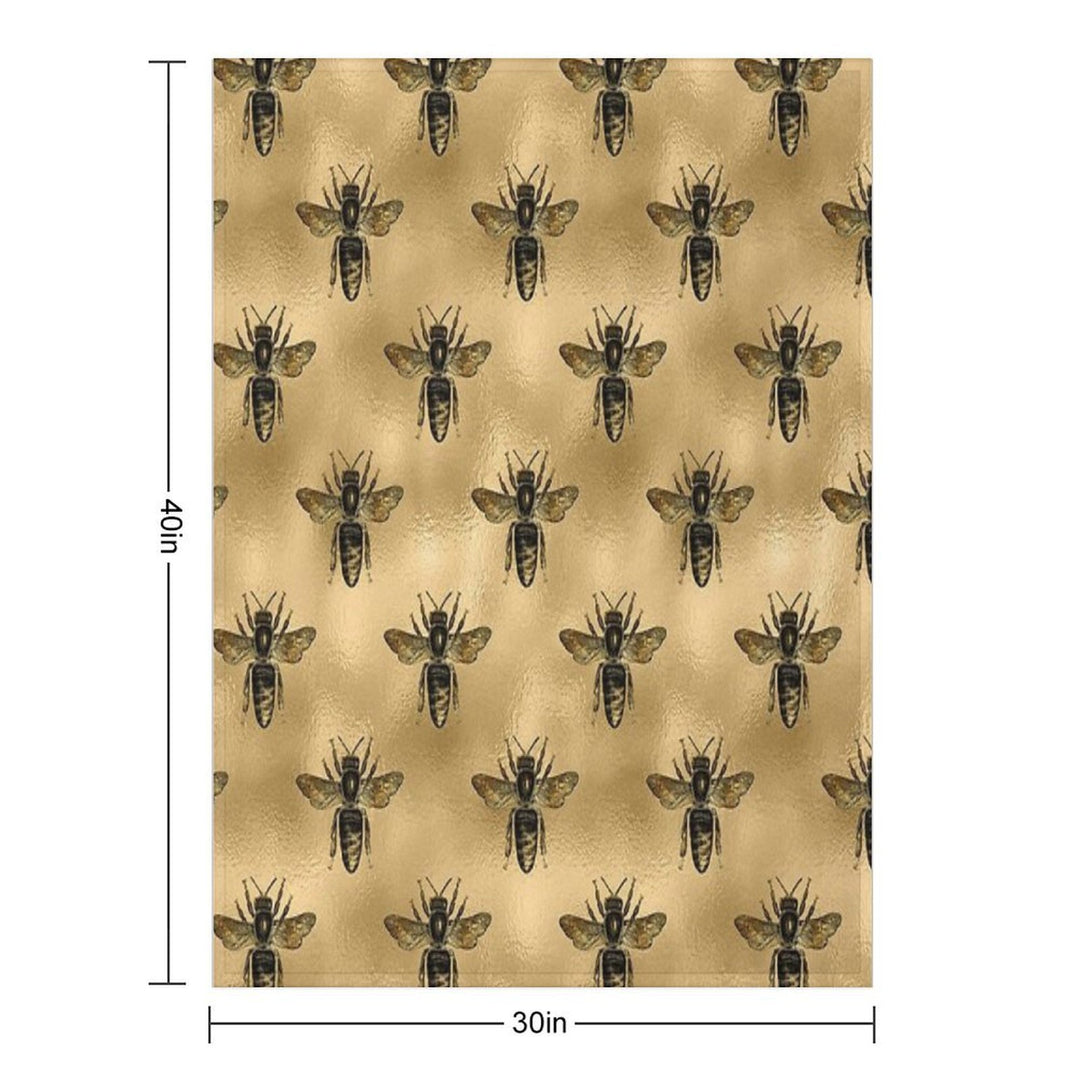 Black Bees Machine-washable Throw Blanket