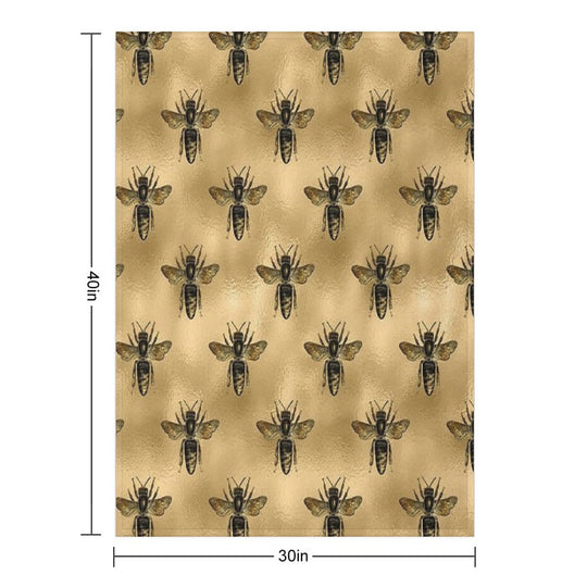 Black Bees Machine-washable Throw Blanket