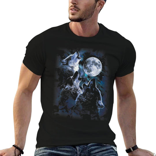 Wolf Howling At The Moon Wildlife Wolves Lovers Men  Vintage-inspired T-Shirt