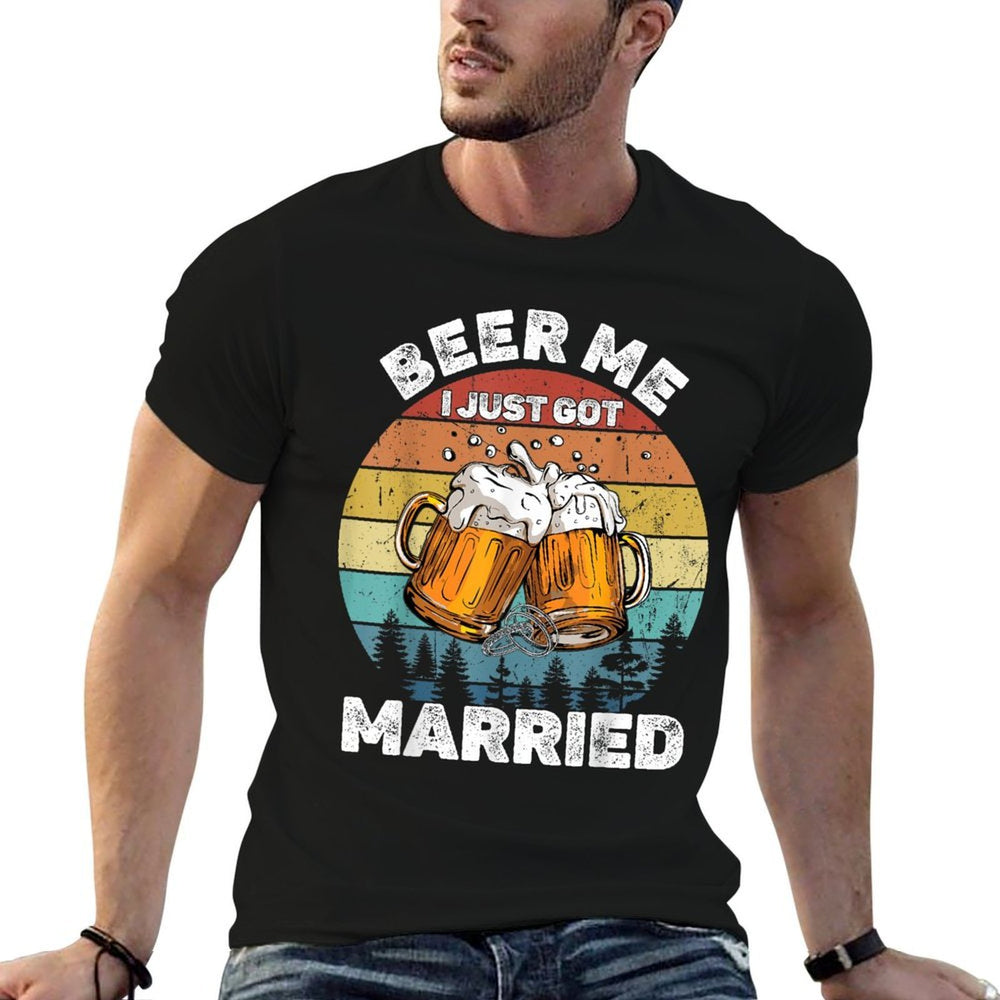 Beer Me I Just Got Married Funny Honeymoon Humor  Polyester Blend T-Shirt