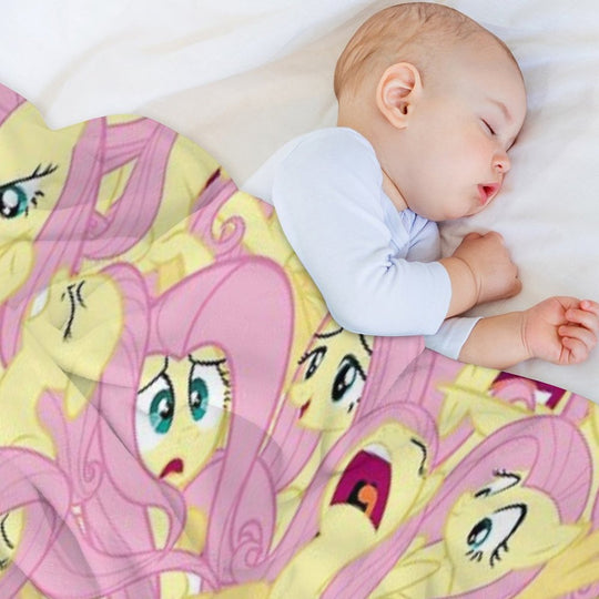 Fluttershy Mess Travel-friendly Throw Blanket