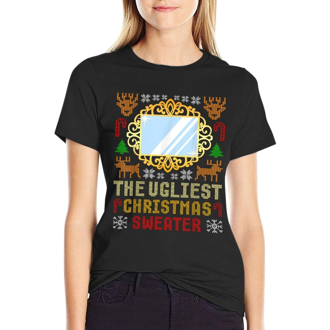 The Ugliest Ugly Christmas Sweater With Mirror Funny Xmas  Graphic-printed T-Shirt