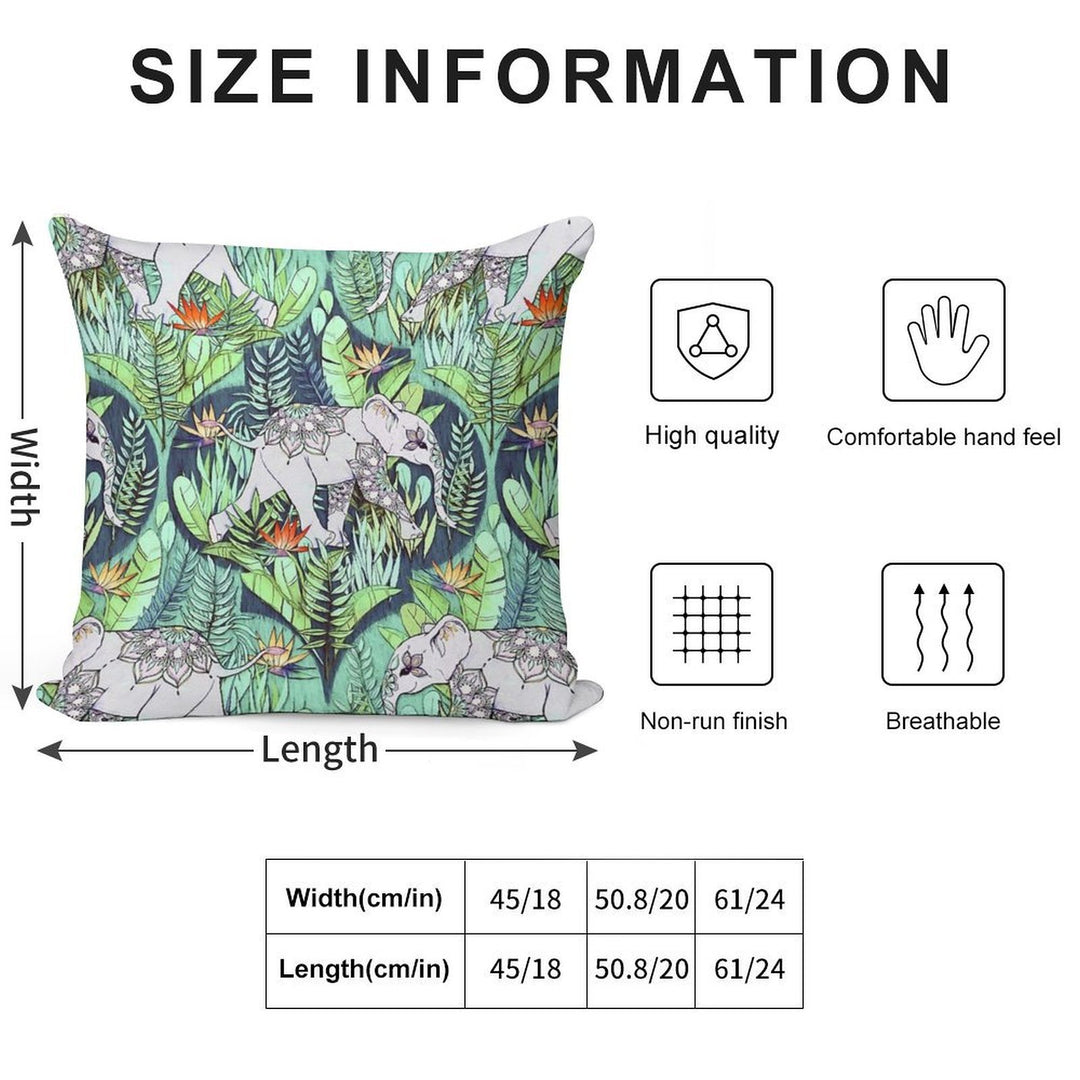 Little Elephant on A Jungle Adventure – Faded Vintage Version Soft Washable Throw Pillow