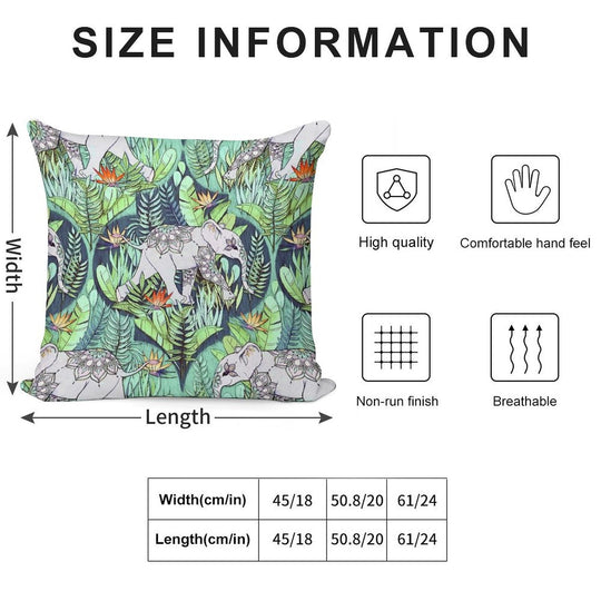 Little Elephant on A Jungle Adventure – Faded Vintage Version Soft Washable Throw Pillow