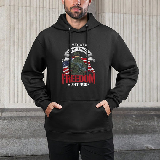 Mens US Army Freedom Liberty Soldier 4th Of July Veteran Moisture-Wicking Hoodie