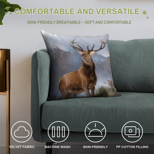 The Monarch of The Glen by Edwin Landseer Soft Multiple Sizes Throw Pillow