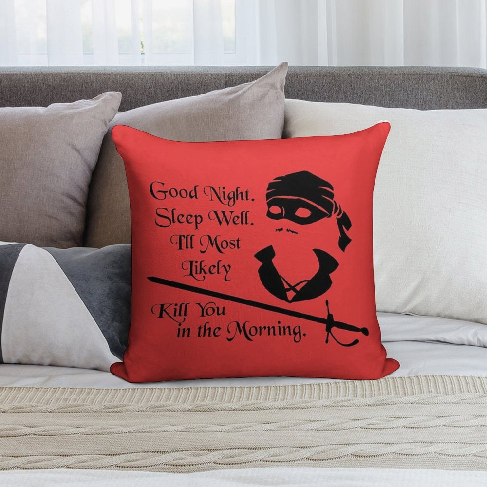 Good Night Soft Short Plush Fabric Throw Pillow