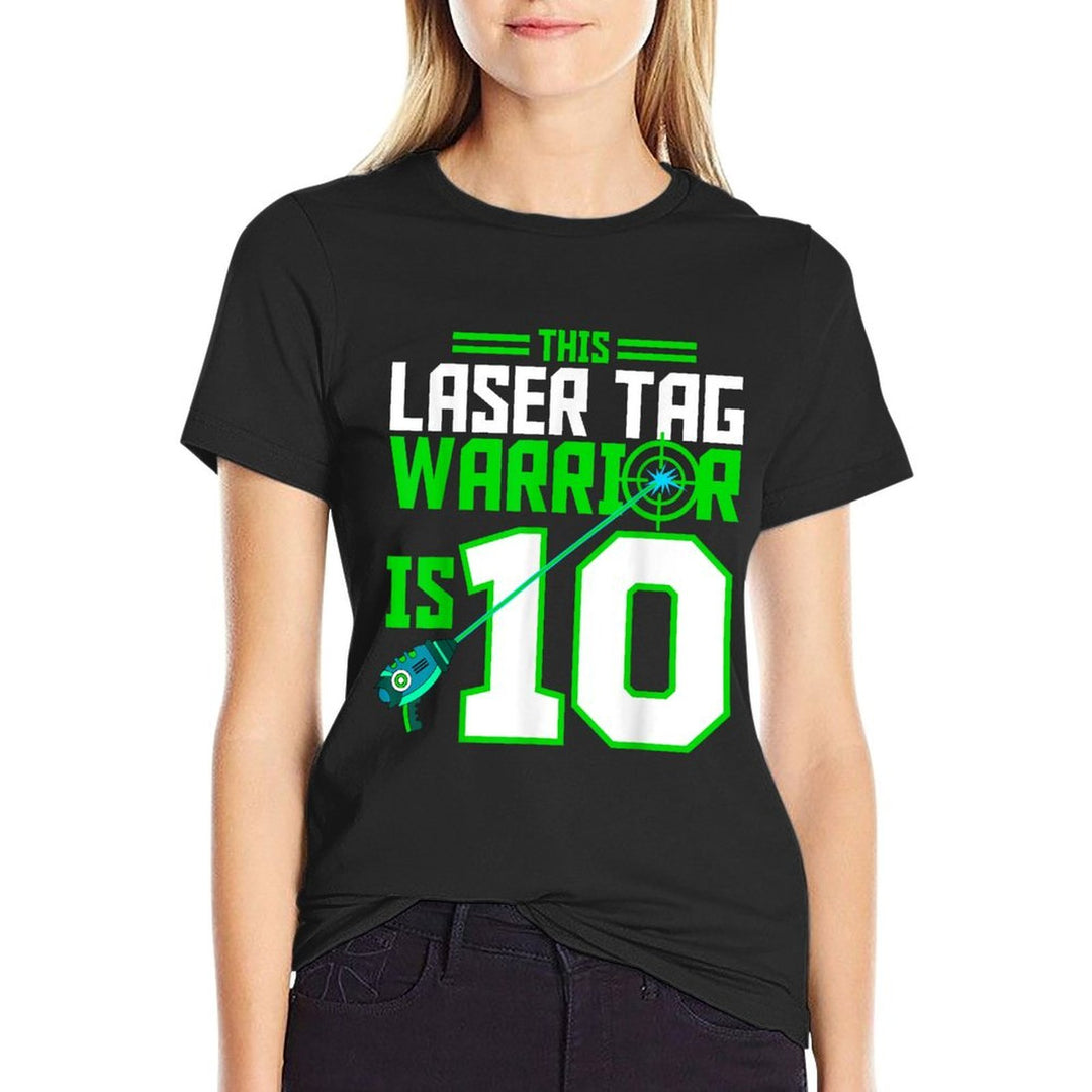 This Laser Tag Warrior Is 10 Gaming Birthday Party  Moisture-wicking T-Shirt