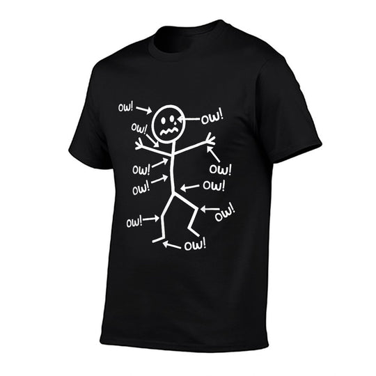 Ow Ow Ow Comedy Stick Character Funny Chronic Pain Meme  Eco-friendly Material T-Shirt