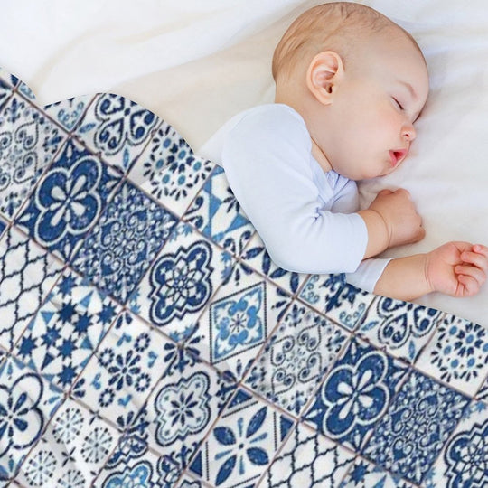 Portuguese Azulejos Durable Throw Blanket