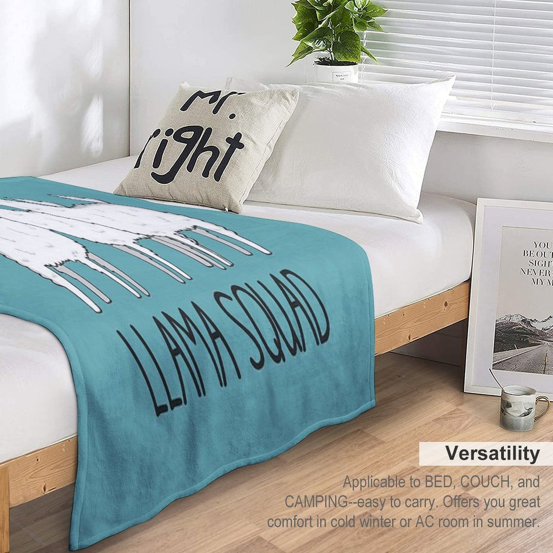 Llama Squad- Funny Cute Llama Gift Plush Throw Blanket