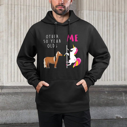 Womens Other 50 Year Olds Me Unicorn 50th Birthday Granny Mom Aunt Cotton-Polyester Blend Hoodie