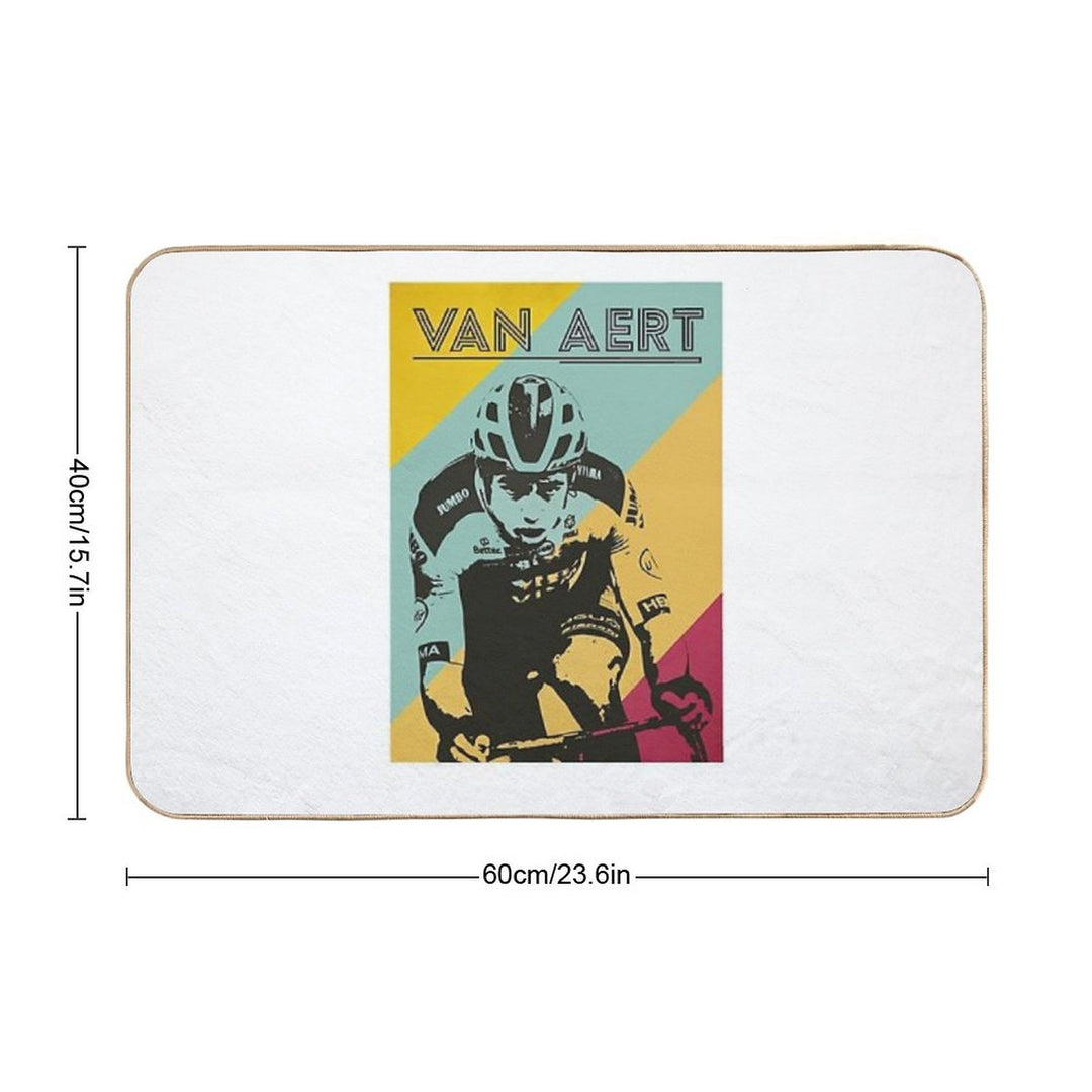 Wout Van Aert Retro  Stain-Proof Bath Mat