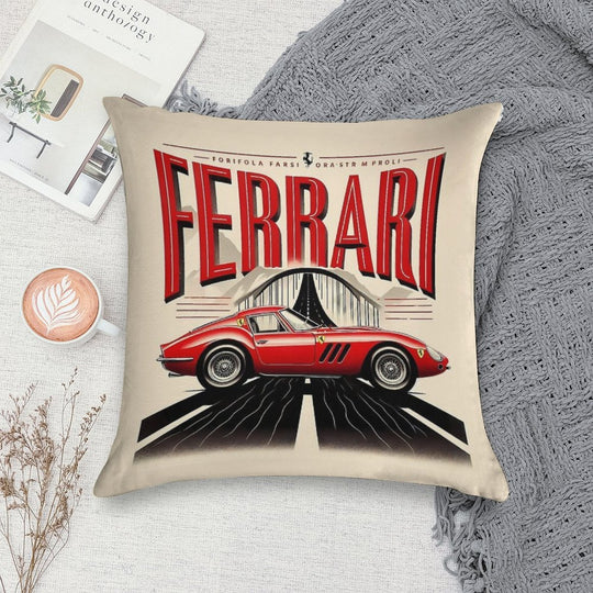 Vintage Ferrari Design Soft Easy Maintenance Throw Pillow