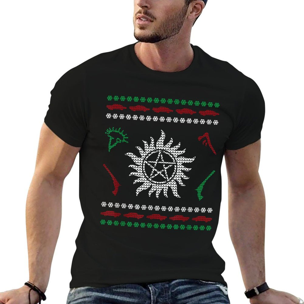 Pentagram Ugly Christmas I Sam Dean Ugly Sweater  Versatile T-Shirt