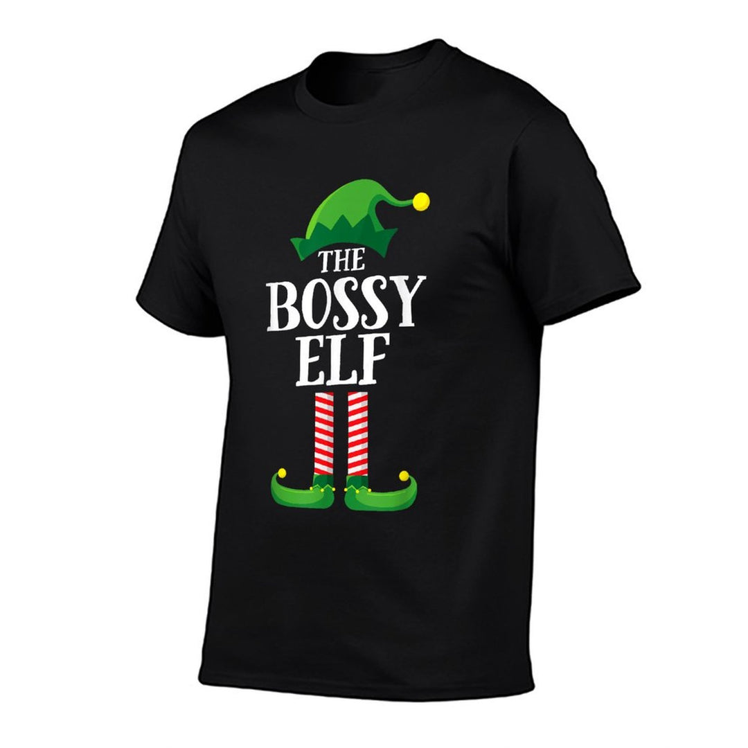 Bossy Elf Matching Family Group Christmas Party Pyjamas  Durable T-Shirt