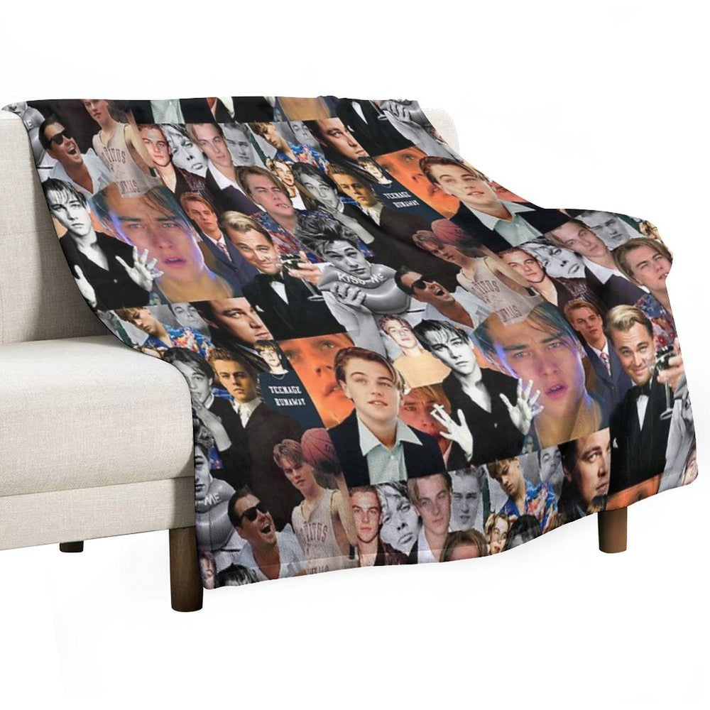 Leonardo Dicaprio Collage Wrinkle-free Throw Blanket