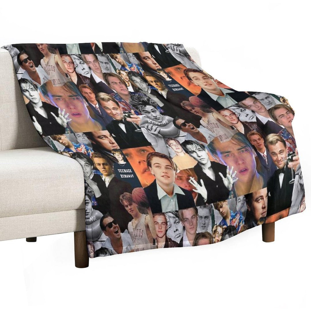 Leonardo Dicaprio Collage Wrinkle-free Throw Blanket