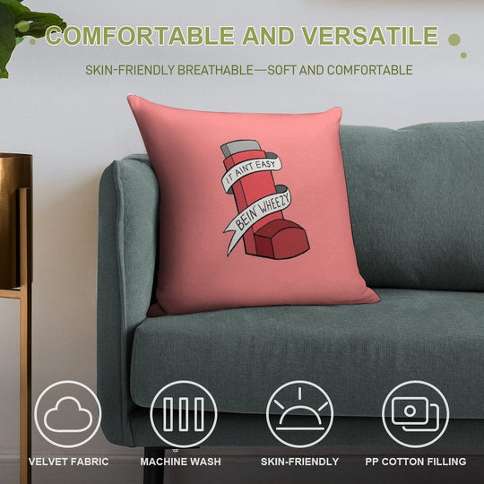 It Ain't Easy Bein' Wheezy (Red) Soft Multiple Sizes Throw Pillow