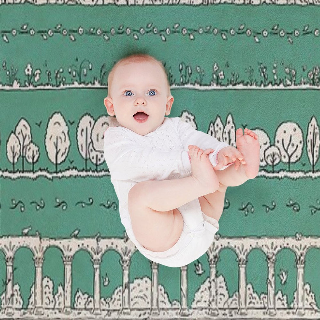 Castles And Colonnades — Turquoise Eco-conscious Throw Blanket