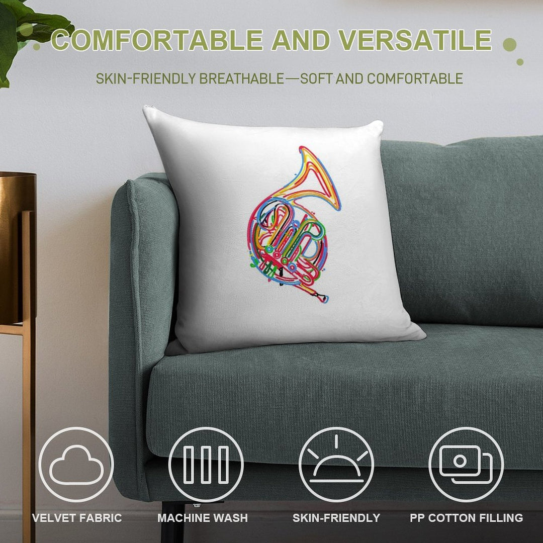 French Horn Soft Easy Maintenance Throw Pillow
