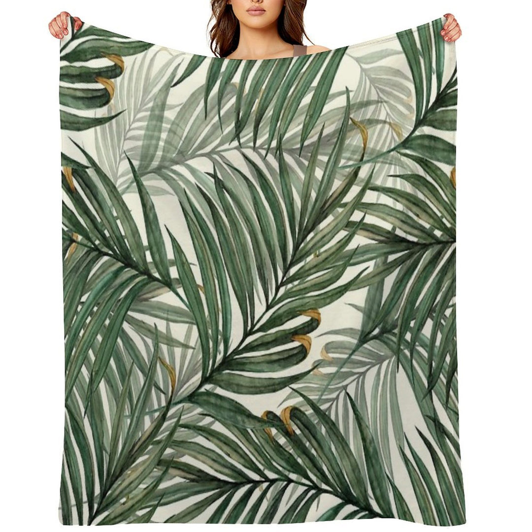 Palm Leaves Velvety-soft Throw Blanket