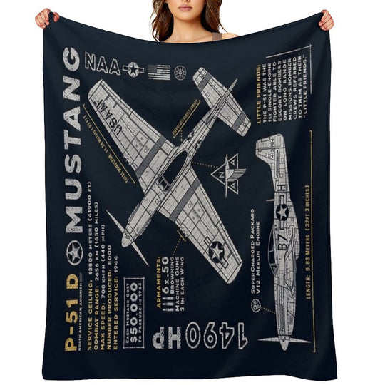 P-51 Mustang Lightweight Throw Blanket