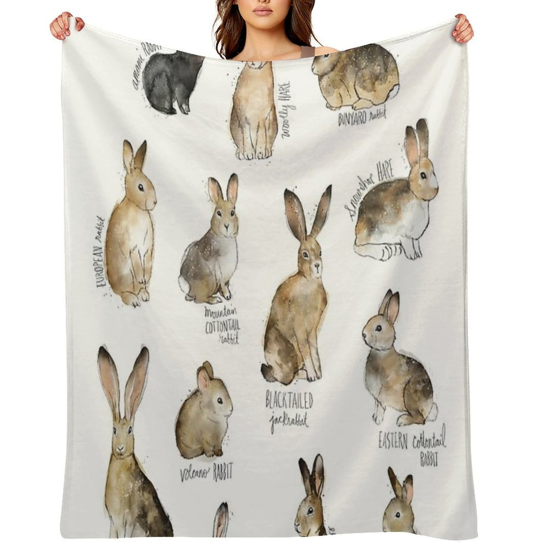 Rabbits & Hares Compact Throw Blanket