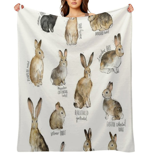 Rabbits & Hares Compact Throw Blanket