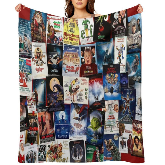 Christmas Film Collage Compact Throw Blanket