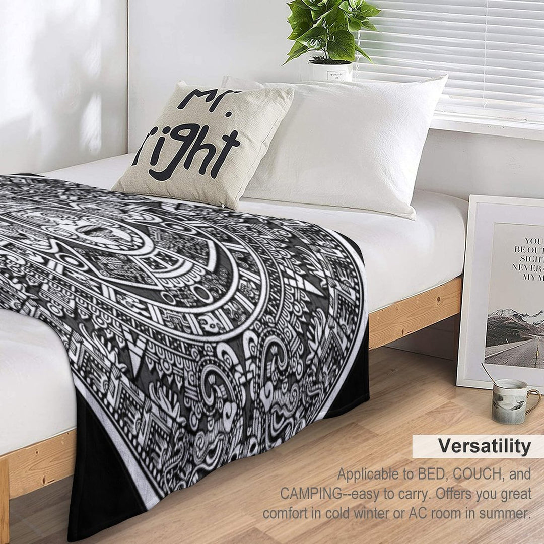 Aztec Calendar Plush Throw Blanket