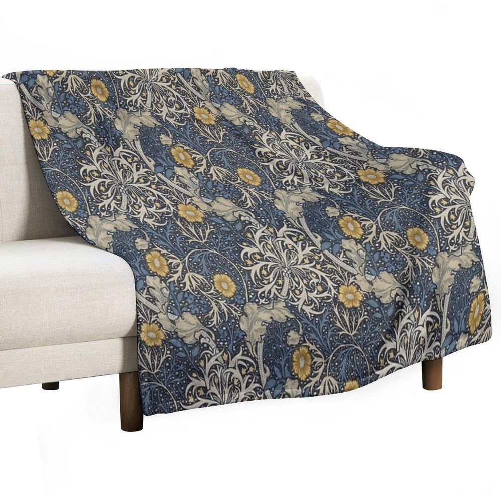 William Morris Seaweed Velvety-soft Throw Blanket