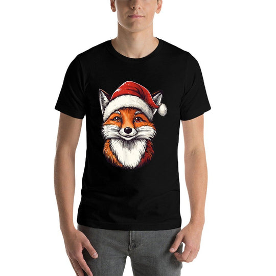 Fox Santa Hat Xmas Christmas Fox Lover Pajama Men Women Kids  Affordable Price T-Shirt