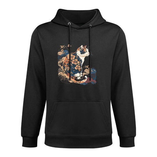 Surrealism Japanese Painting Calico Cat Colorfast Hoodie