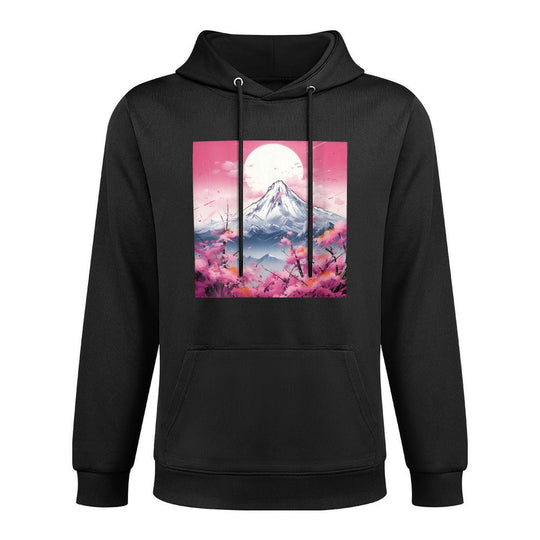 Sakura Reverie Japanese Petals Unfold in Twilight Peaks Adjustable Hood Hoodie