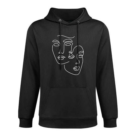 Feminine Faces Abstract Line Art Feminist Artist Durable Construction Hoodie