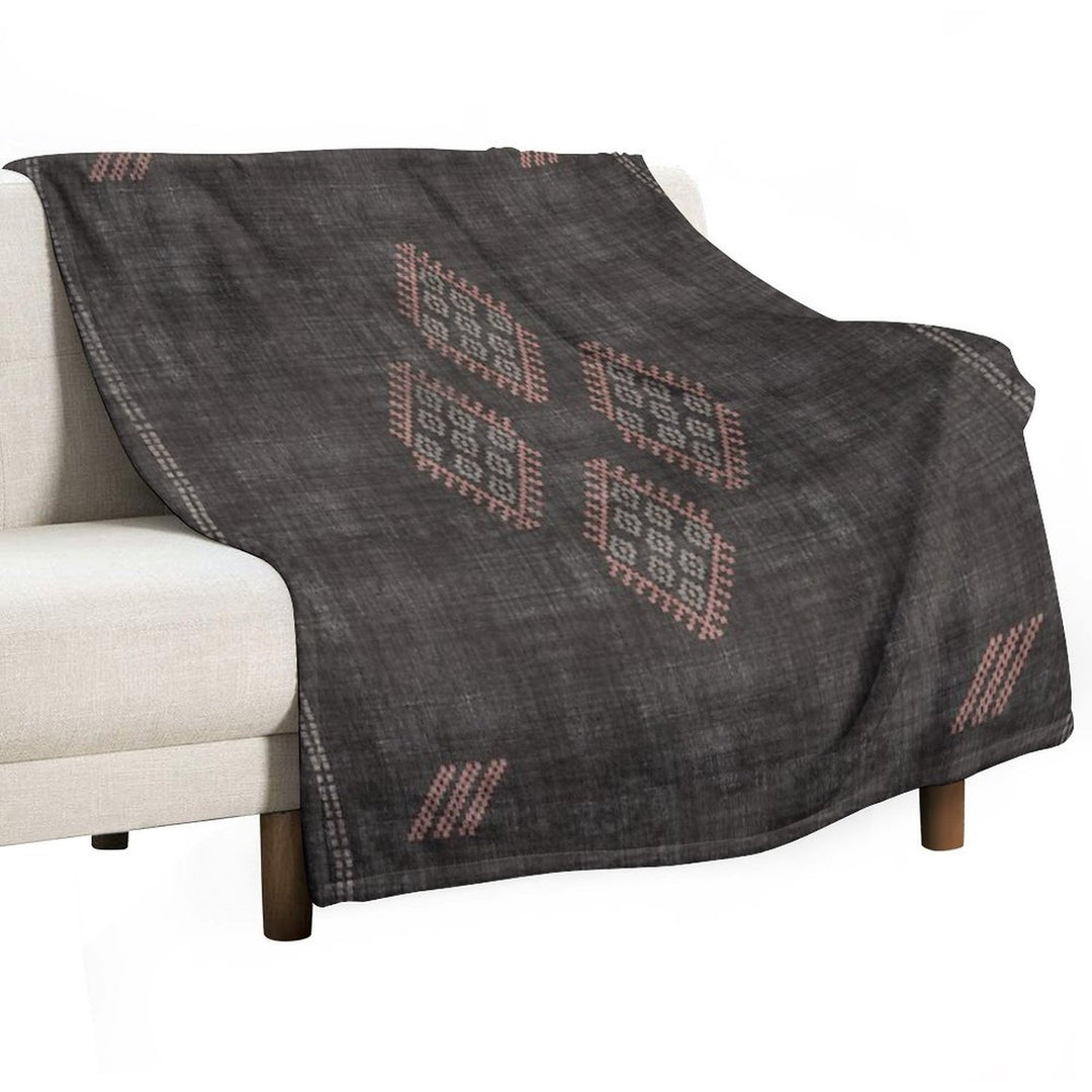 Kilim in Black And Pink Comfort Throw Blanket
