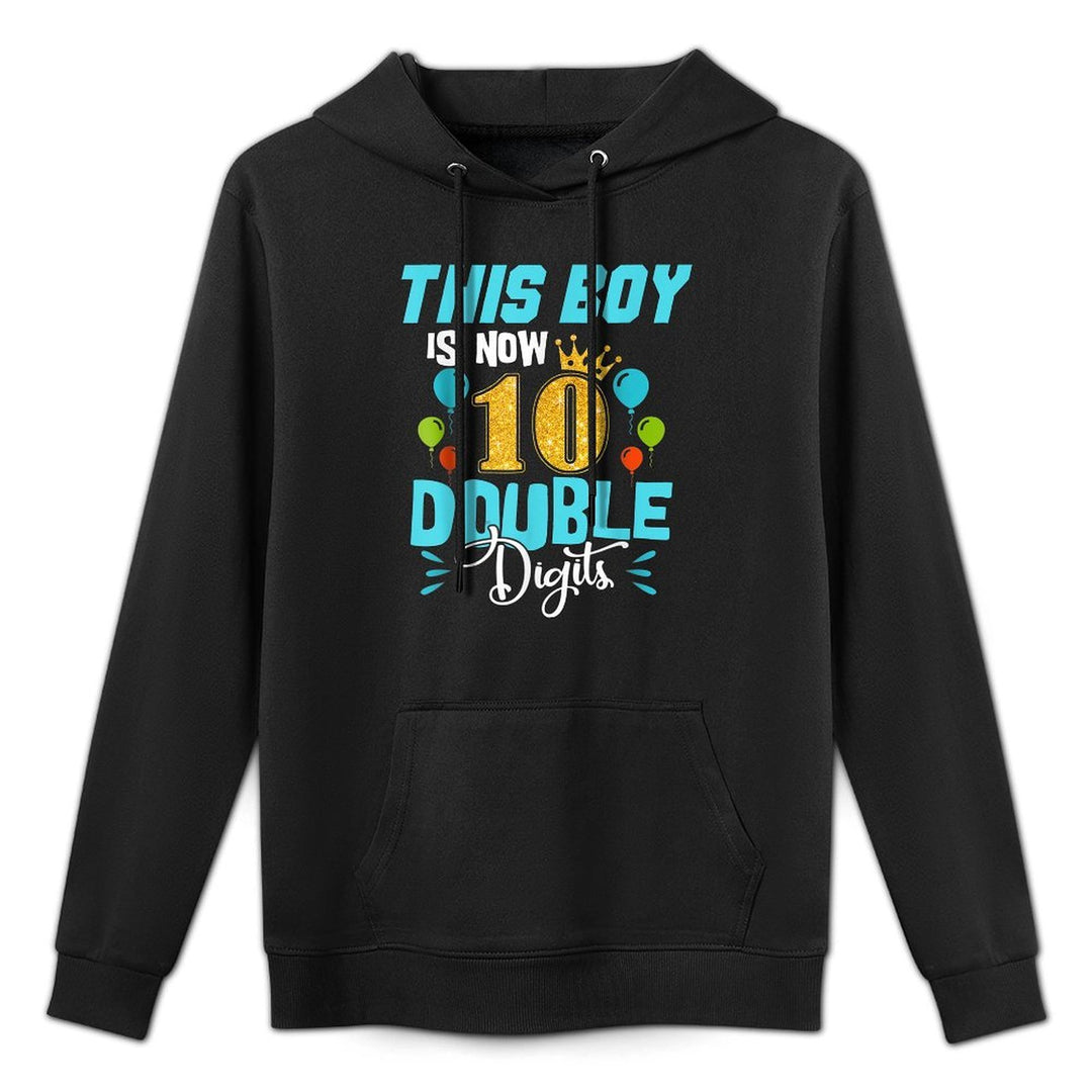 Its My 10th Birthday Double Digits 10 Years Old Boys Medium-Weight Fabric Hoodie
