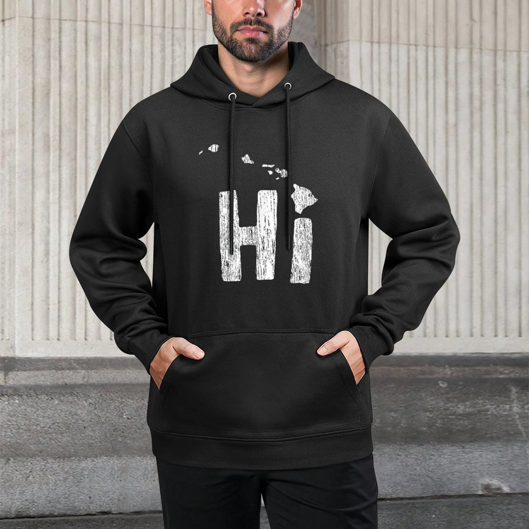 Hawaii HI Hawaiian Islands Map Aloha Maui Gift Relaxed Fit Hoodie