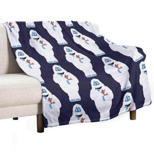 Classic Christmas Abominable Snowman with Rudolph © GraphicLoveShop Compact Throw Blanket