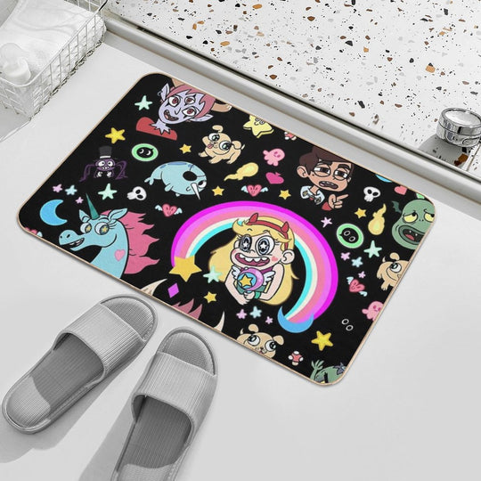 Star VS The Forces Of Evil! Black Durable Bath Mat
